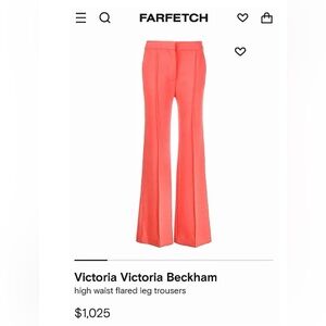 Victoria Beckham Coral Flare Trousers